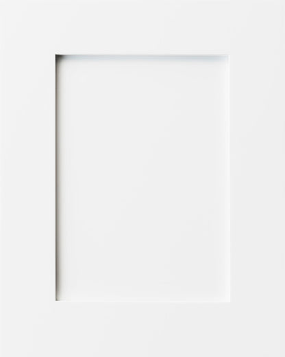 Ivory White Frameless Shaker kitchen cabinet door sample in solid birch, European frameless full overlay, BX Collection