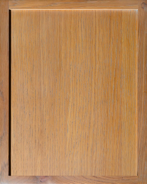 Mingo Oak Slim Frameless Shaker kitchen cabinet door sample in solid oak, European frameless full overlay, BX Collection