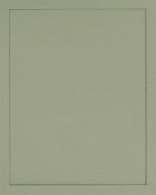 Olive Green Slim Frameless Shaker kitchen cabinet door sample in solid birch, European frameless full overlay, BX Collection