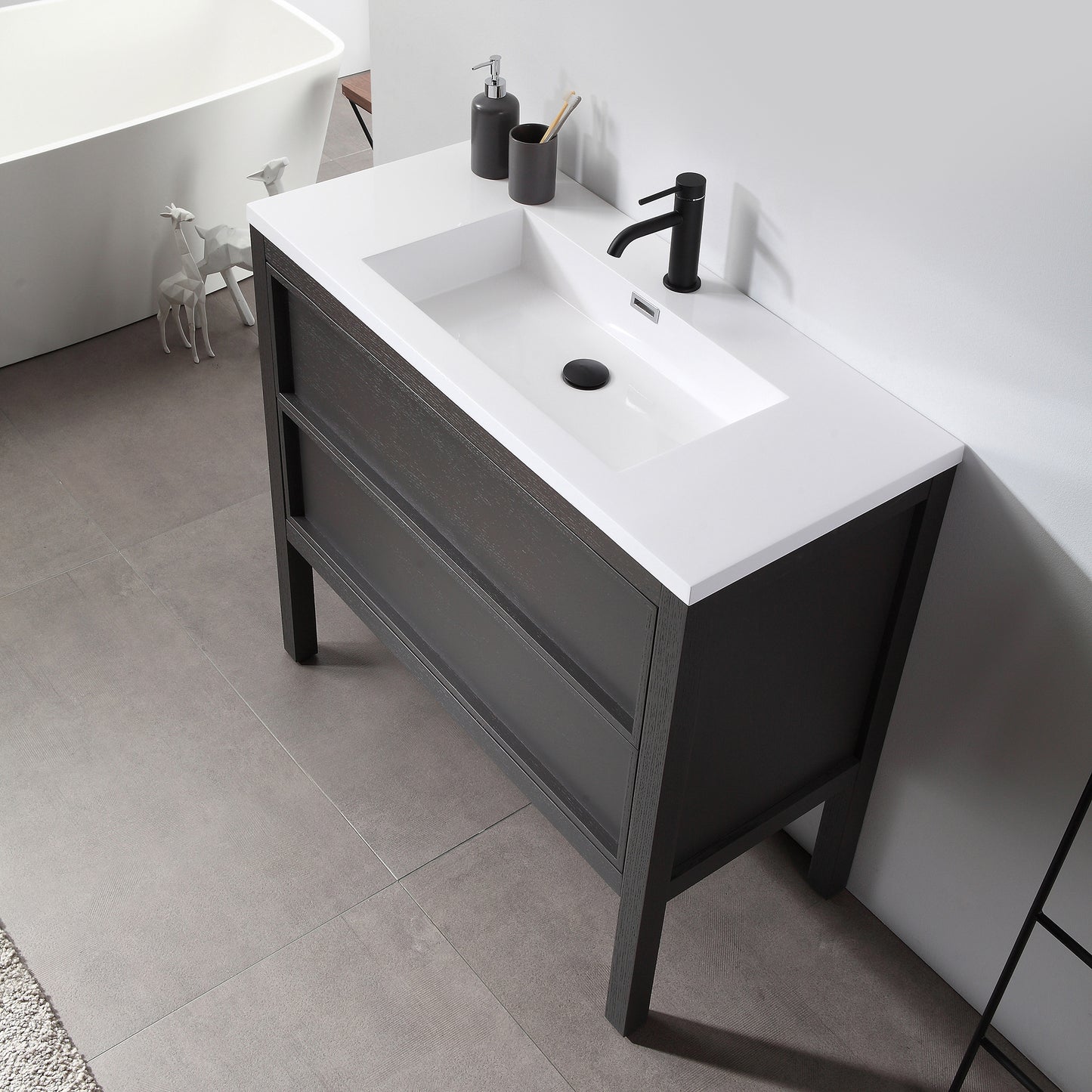 Annecy 36" Freestanding Bathroom Vanity with Reinforced Acrylic Integrated Sink Top