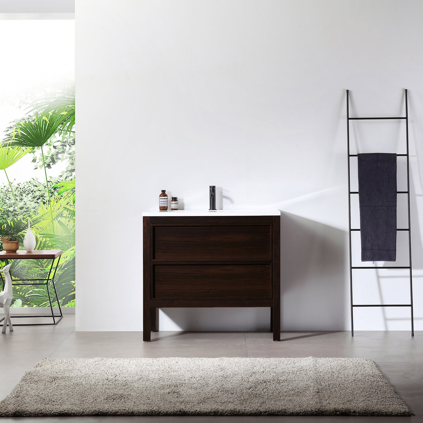 Annecy 36" Freestanding Bathroom Vanity with Reinforced Acrylic Integrated Sink Top
