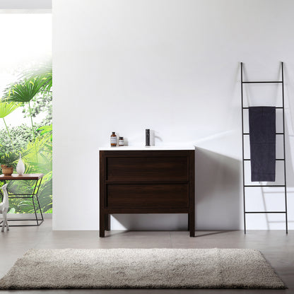 Annecy 36" Freestanding Bathroom Vanity with Reinforced Acrylic Integrated Sink Top