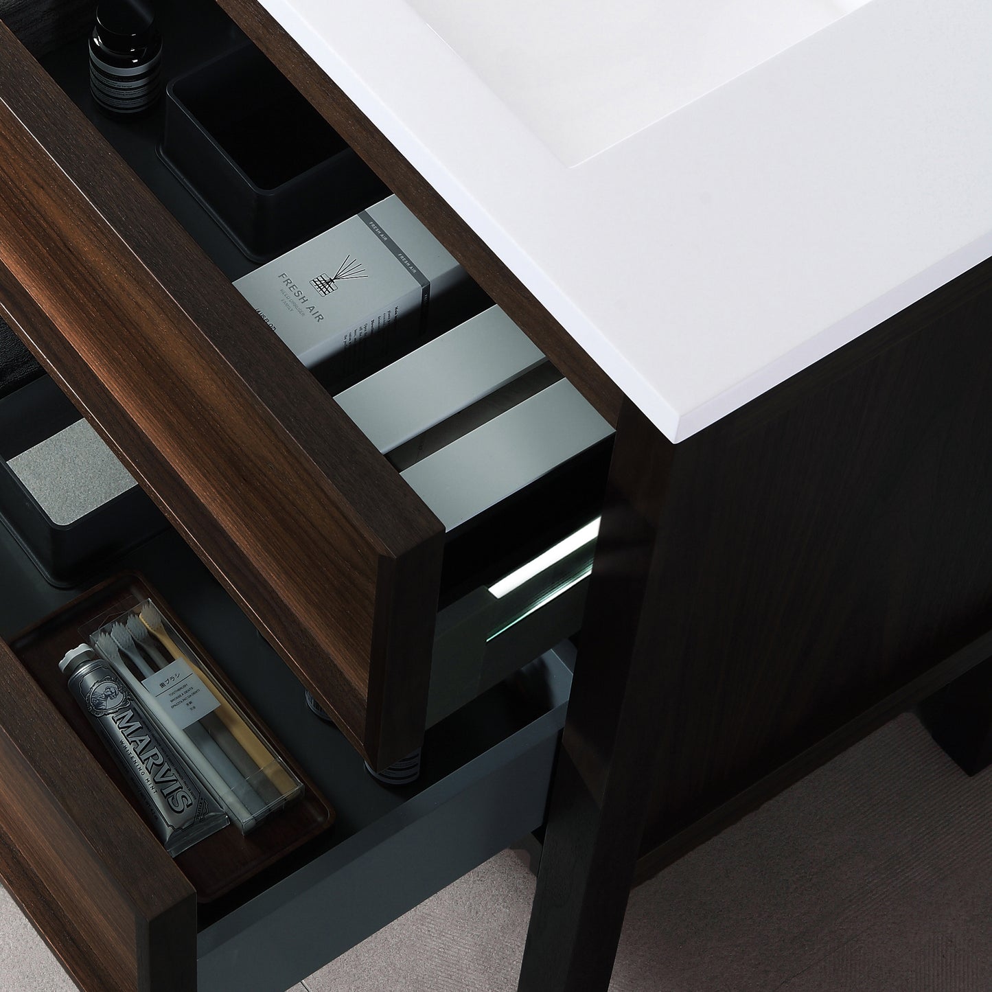 Annecy 36" Freestanding Bathroom Vanity with Reinforced Acrylic Integrated Sink Top