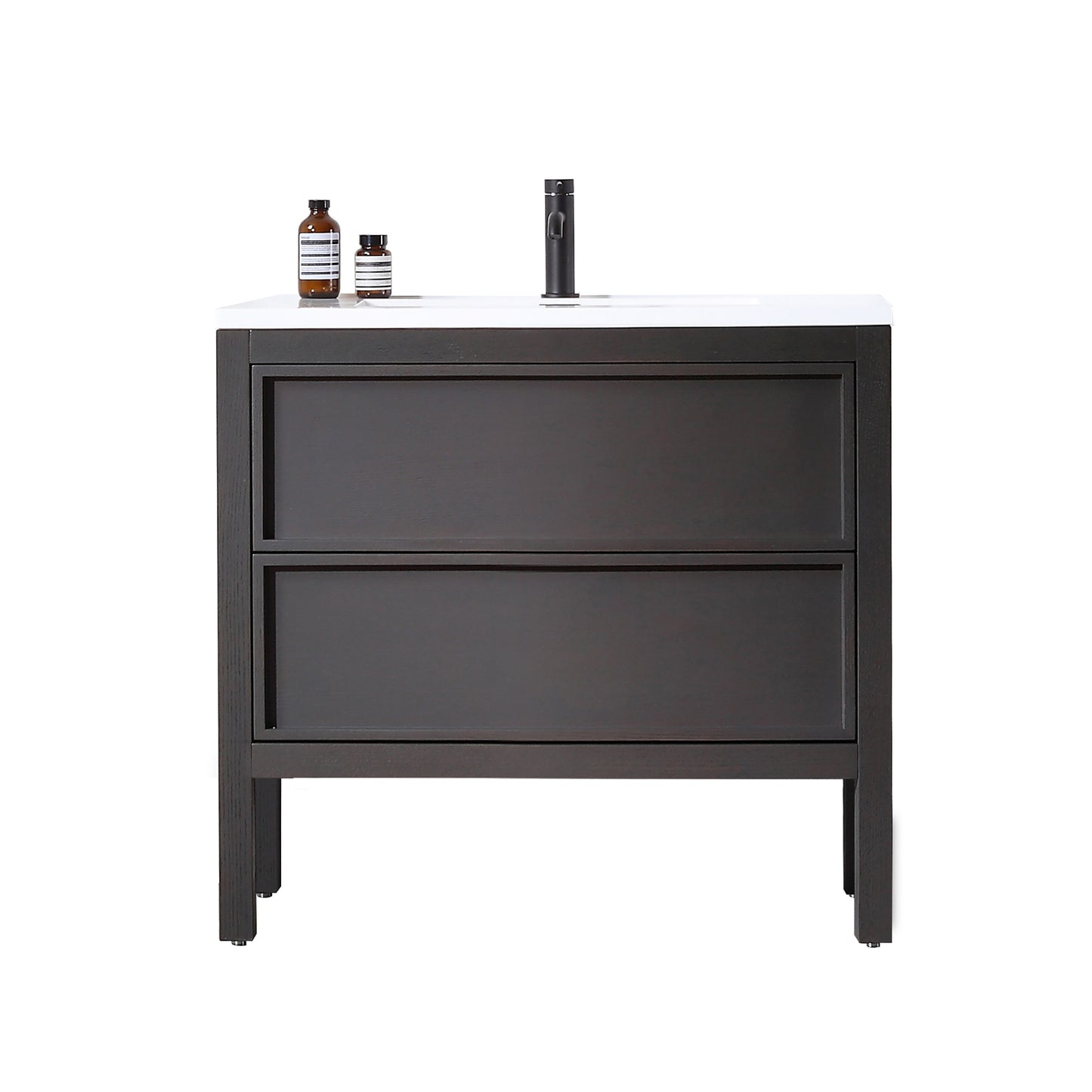 Annecy 36" Freestanding Bathroom Vanity with Reinforced Acrylic Integrated Sink Top