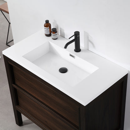 Annecy 36" Freestanding Bathroom Vanity with Reinforced Acrylic Integrated Sink Top