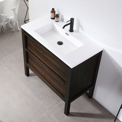 Annecy 36" Freestanding Bathroom Vanity with Reinforced Acrylic Integrated Sink Top