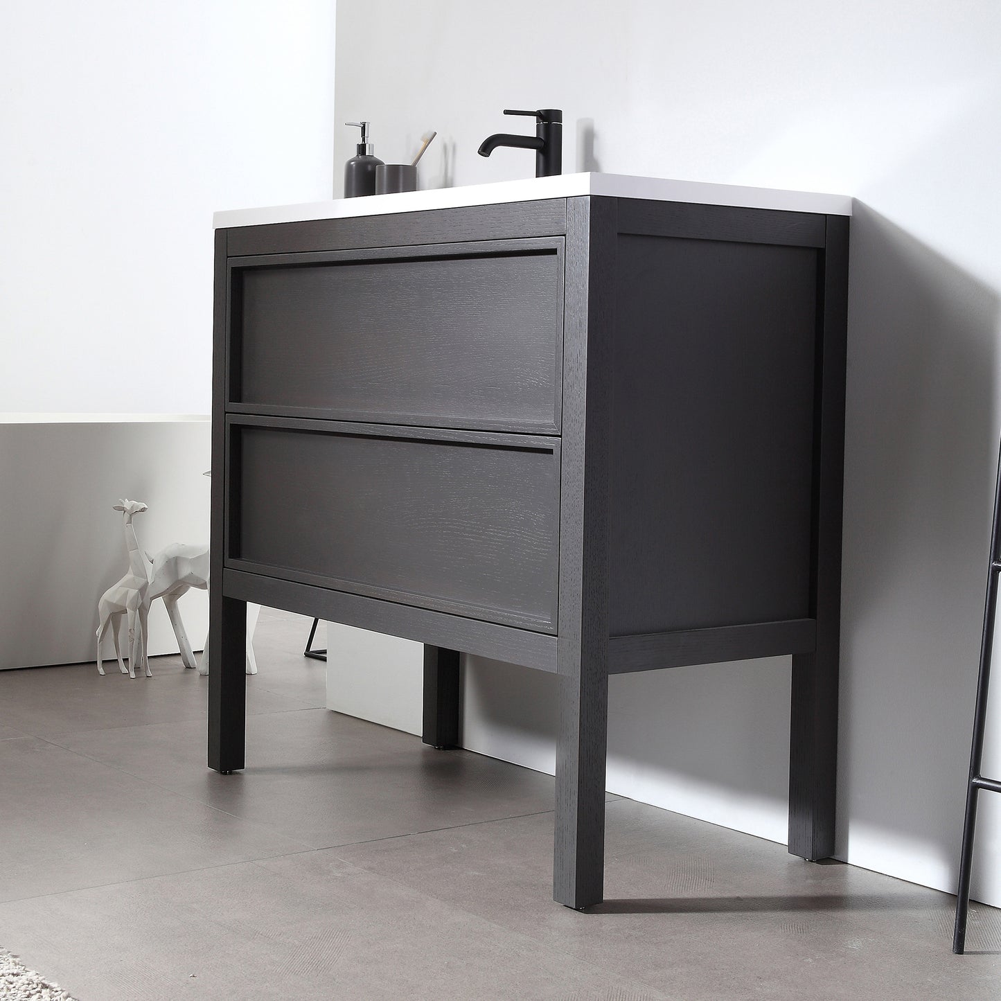 Annecy 36" Freestanding Bathroom Vanity with Reinforced Acrylic Integrated Sink Top