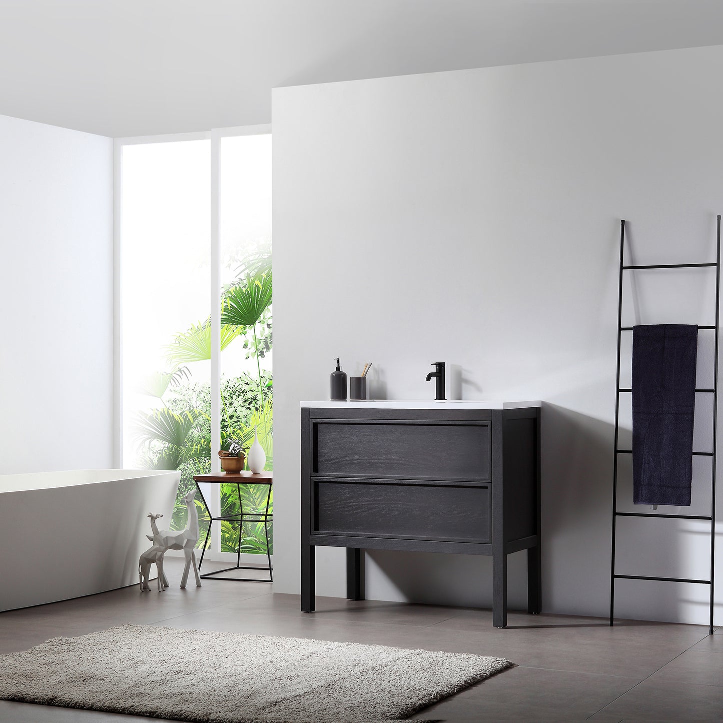 Annecy 36" Freestanding Bathroom Vanity with Reinforced Acrylic Integrated Sink Top