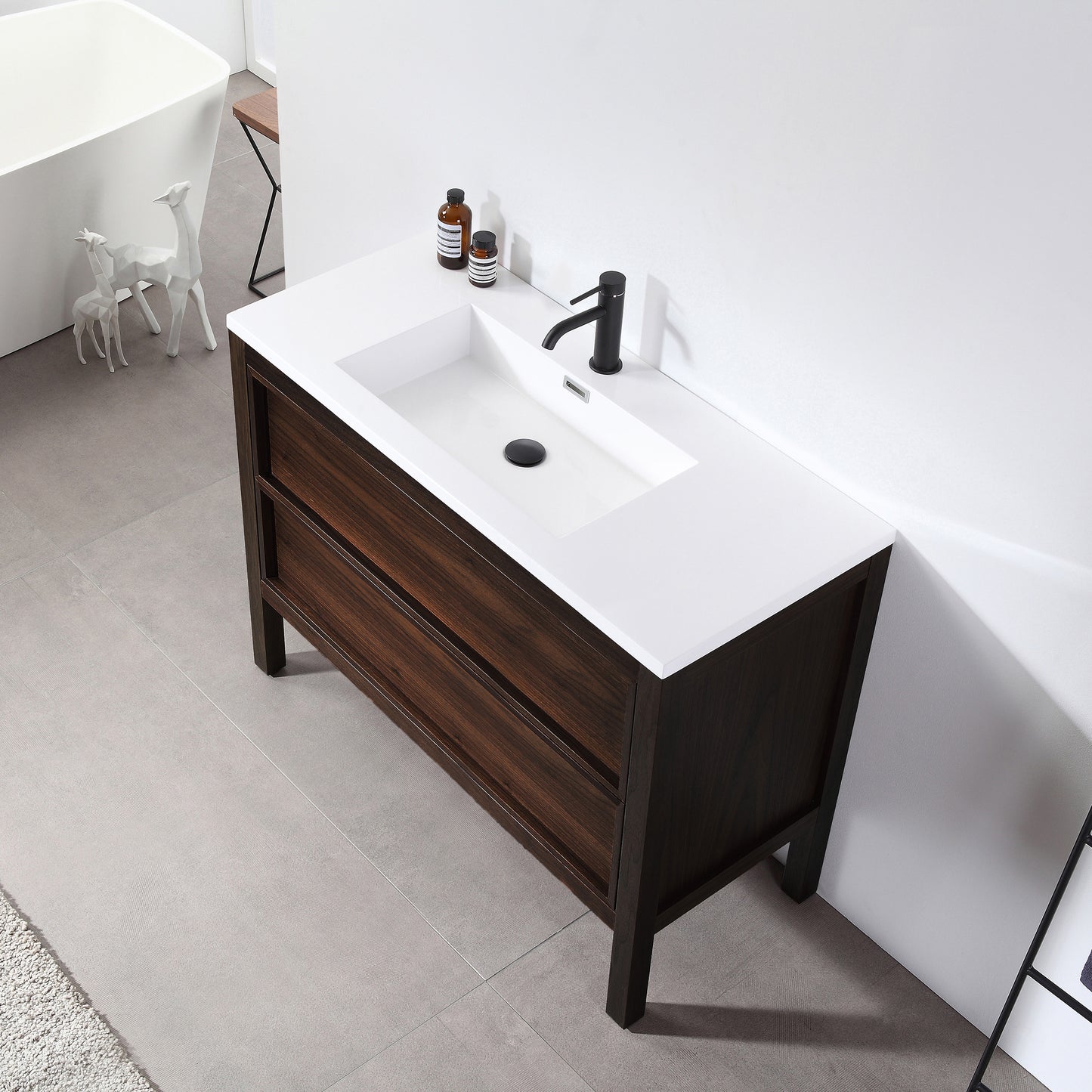 Annecy 48" Freestanding Bathroom Vanity with Reinforced Acrylic Integrated Sink Top