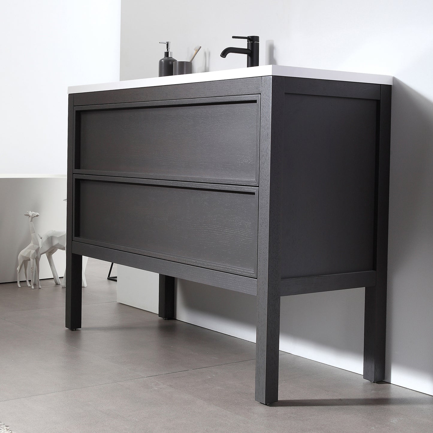 Annecy 48" Freestanding Bathroom Vanity with Reinforced Acrylic Integrated Sink Top