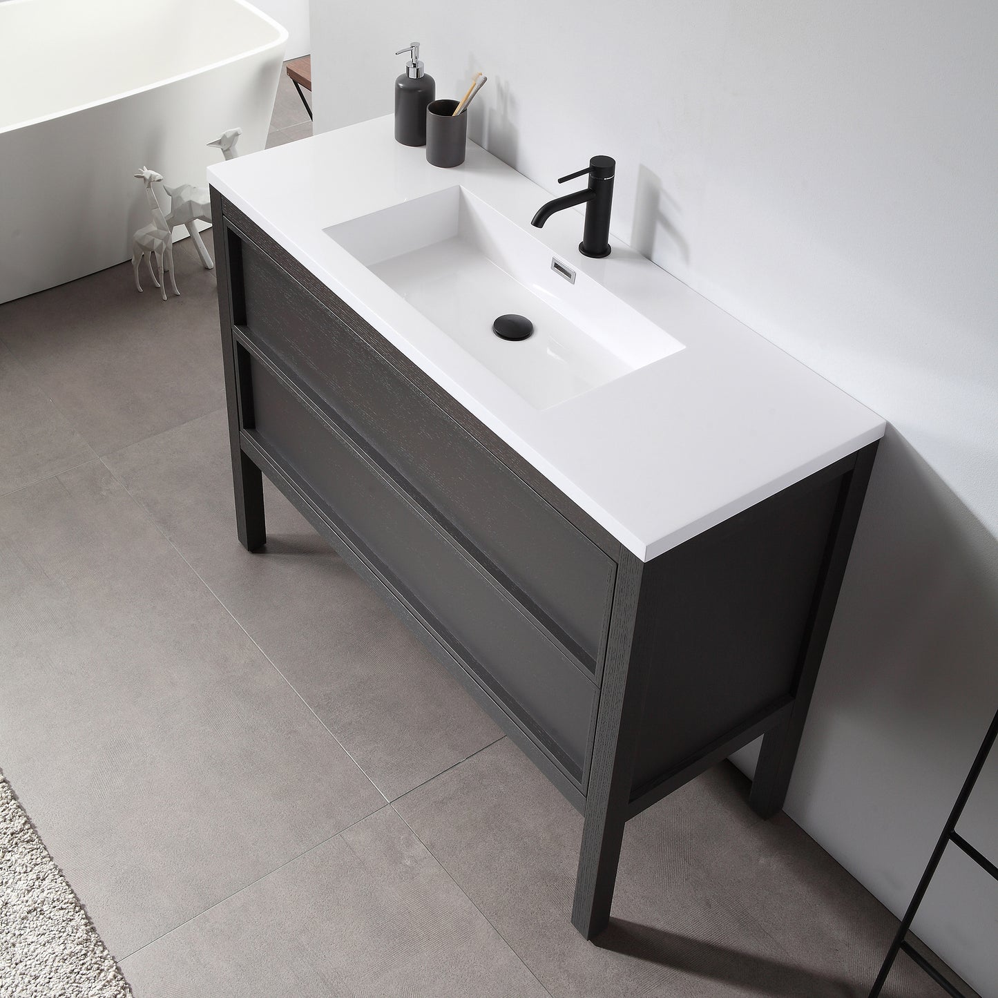 Annecy 48" Freestanding Bathroom Vanity with Reinforced Acrylic Integrated Sink Top
