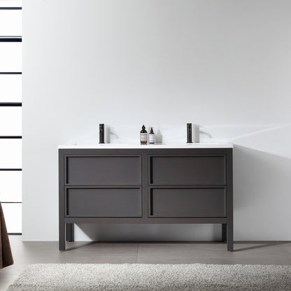 Annecy 55" Freestanding Bathroom Vanity with Reinforced Acrylic Integrated Sink Top