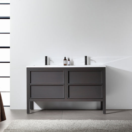 Annecy 55" Freestanding Bathroom Vanity with Reinforced Acrylic Integrated Sink Top