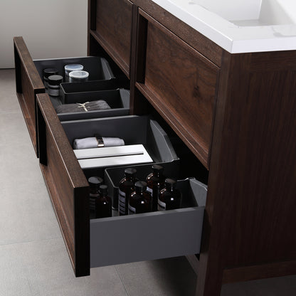 Annecy 55" Freestanding Bathroom Vanity with Reinforced Acrylic Integrated Sink Top
