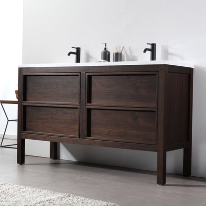Annecy 55" Freestanding Bathroom Vanity with Reinforced Acrylic Integrated Sink Top