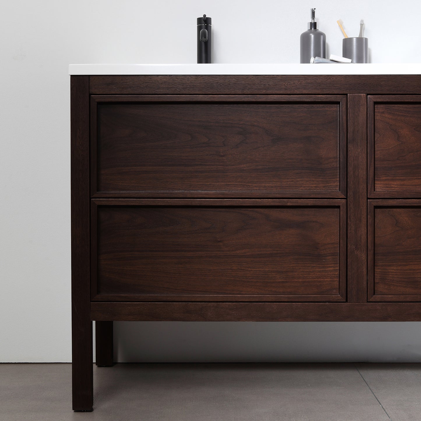 Annecy 55" Freestanding Bathroom Vanity with Reinforced Acrylic Integrated Sink Top