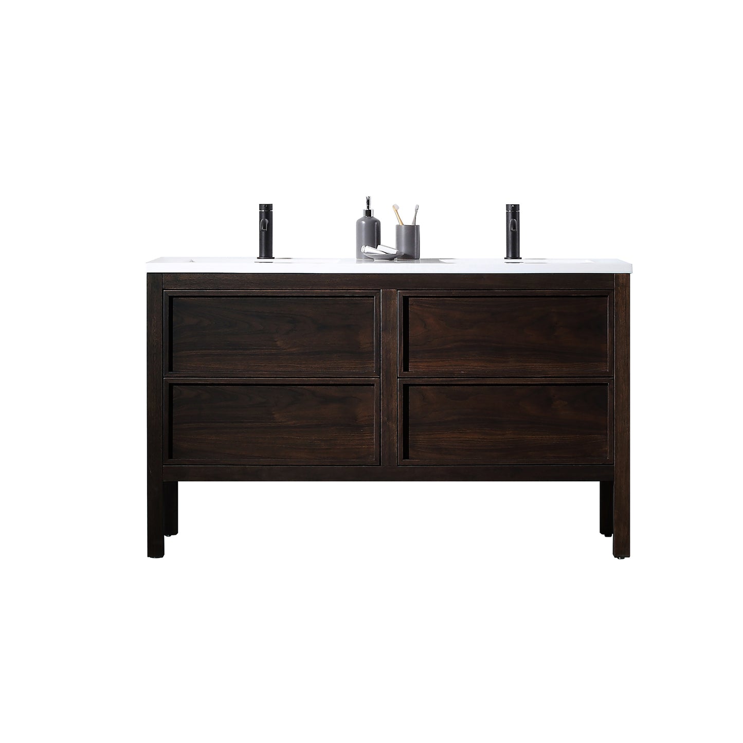 Annecy 55" Freestanding Bathroom Vanity with Reinforced Acrylic Integrated Sink Top