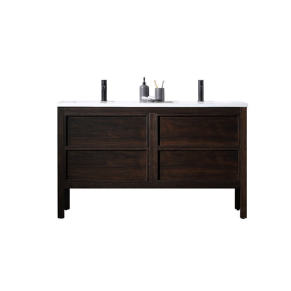 Annecy 55" Freestanding Bathroom Vanity with Reinforced Acrylic Integrated Sink Top