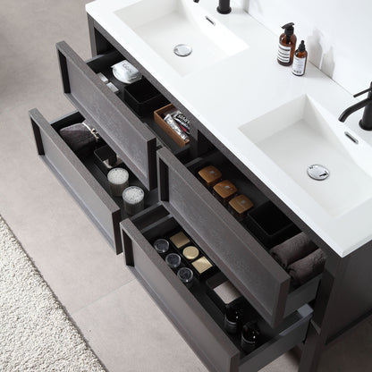 Annecy 55" Freestanding Bathroom Vanity with Reinforced Acrylic Integrated Sink Top