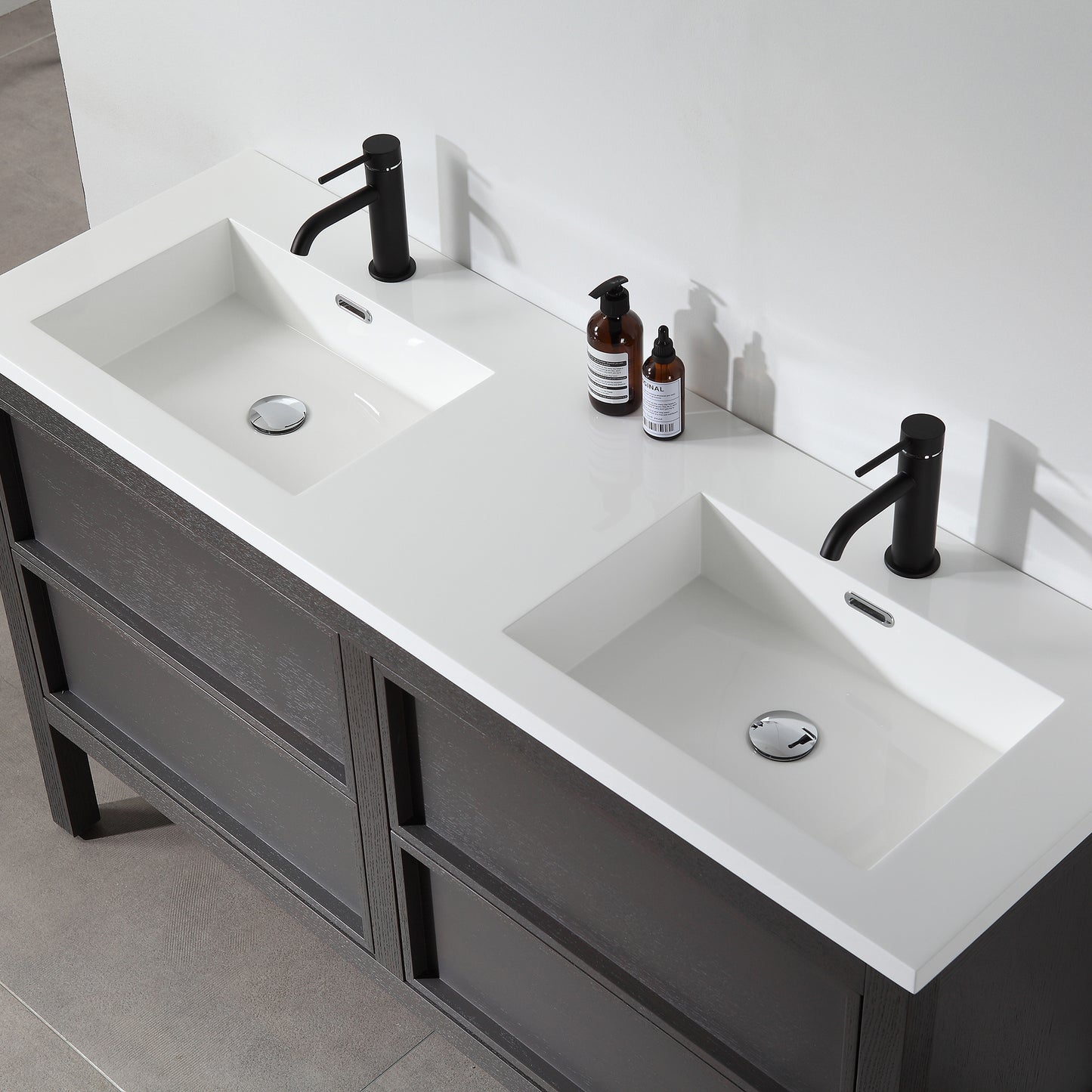 Annecy 55" Freestanding Bathroom Vanity with Reinforced Acrylic Integrated Sink Top