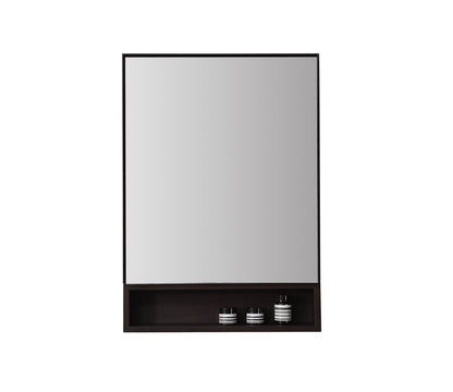 Bergen Medicine Cabinet with Bottom Shelf, Matte Black Dark Walnut, 24 Inch