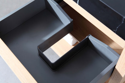 Bibury 36" Freestanding Bathroom Vanity with Black Marquina Quartz Integrated Sink Top