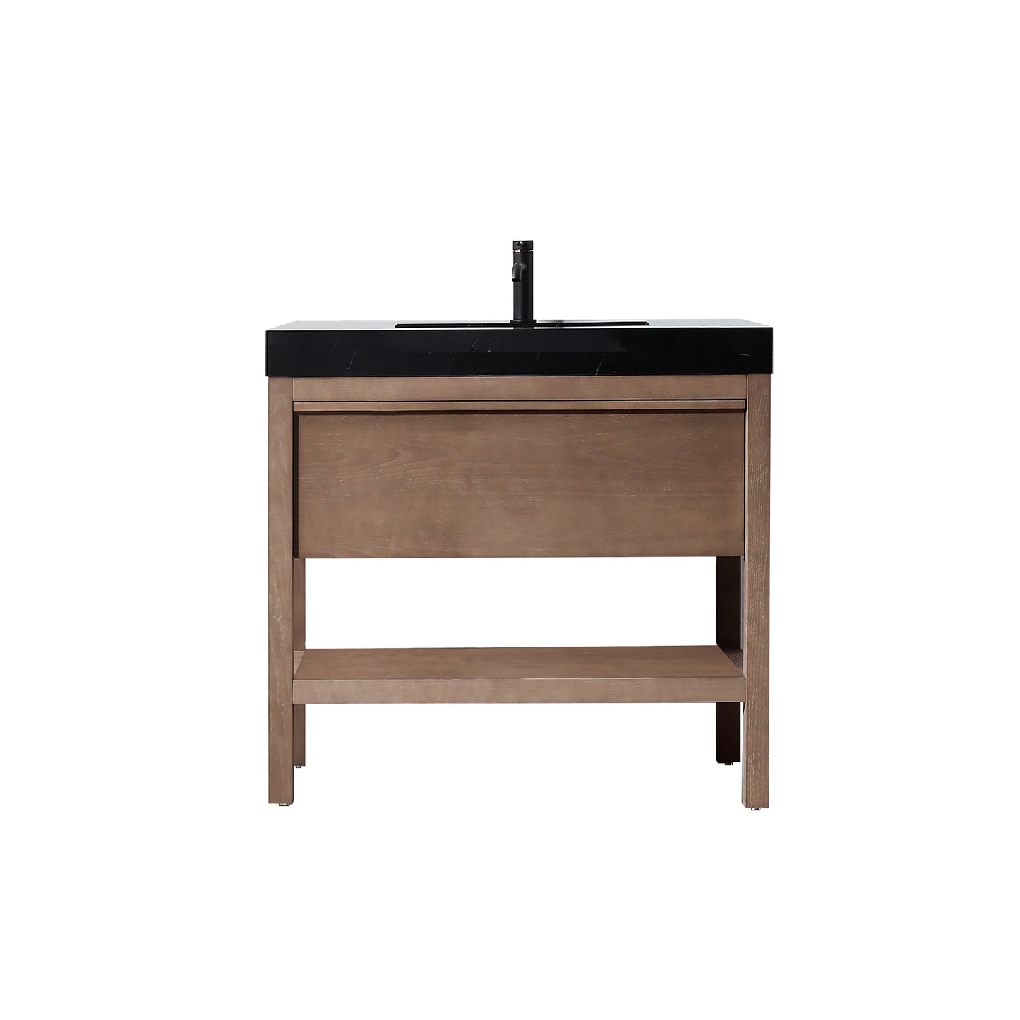 Bibury 36" Freestanding Bathroom Vanity with Black Marquina Quartz Integrated Sink Top