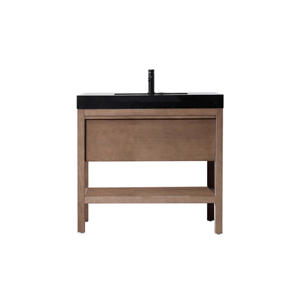 Bibury 36" Freestanding Bathroom Vanity with Black Marquina Quartz Integrated Sink Top