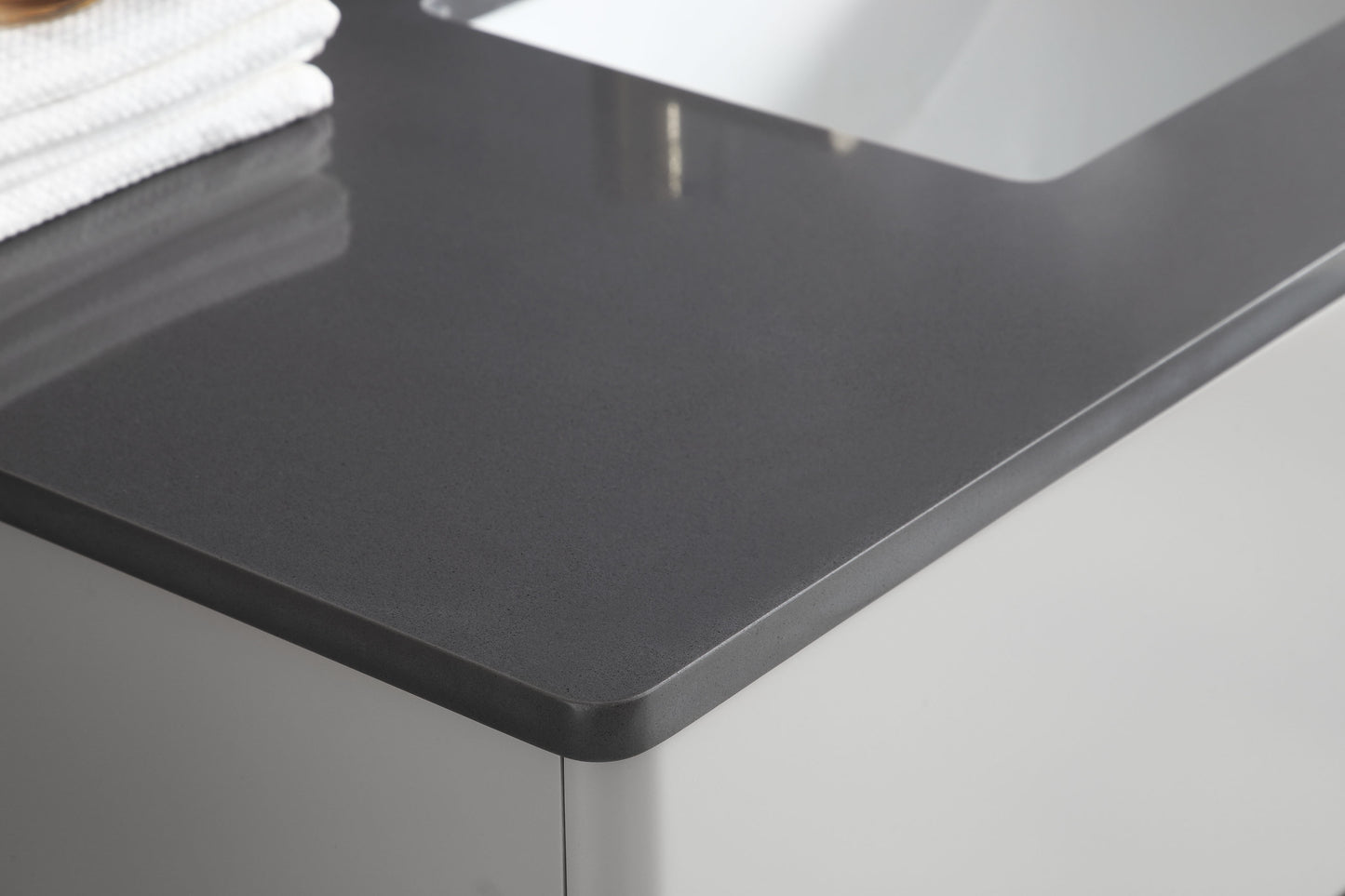 Burano 30" Freestanding Bathroom Vanity with Dark Grey Quartz Top and Ceramic Undermount Sink