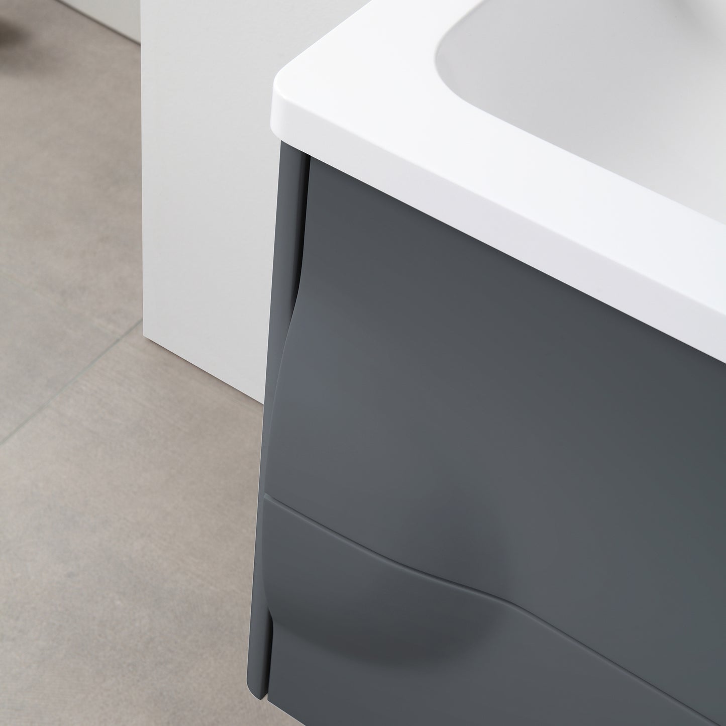 Colmar 24" Wall Mounted Bathroom Vanity with Reinforced Acrylic Integrated Sink Top