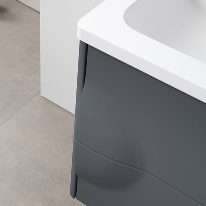 Colmar 24" Wall Mounted Bathroom Vanity with Reinforced Acrylic Integrated Sink Top