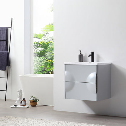 Colmar 24" Wall Mounted Bathroom Vanity with Reinforced Acrylic Integrated Sink Top