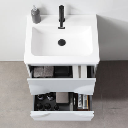 Colmar 24" Wall Mounted Bathroom Vanity with Reinforced Acrylic Integrated Sink Top