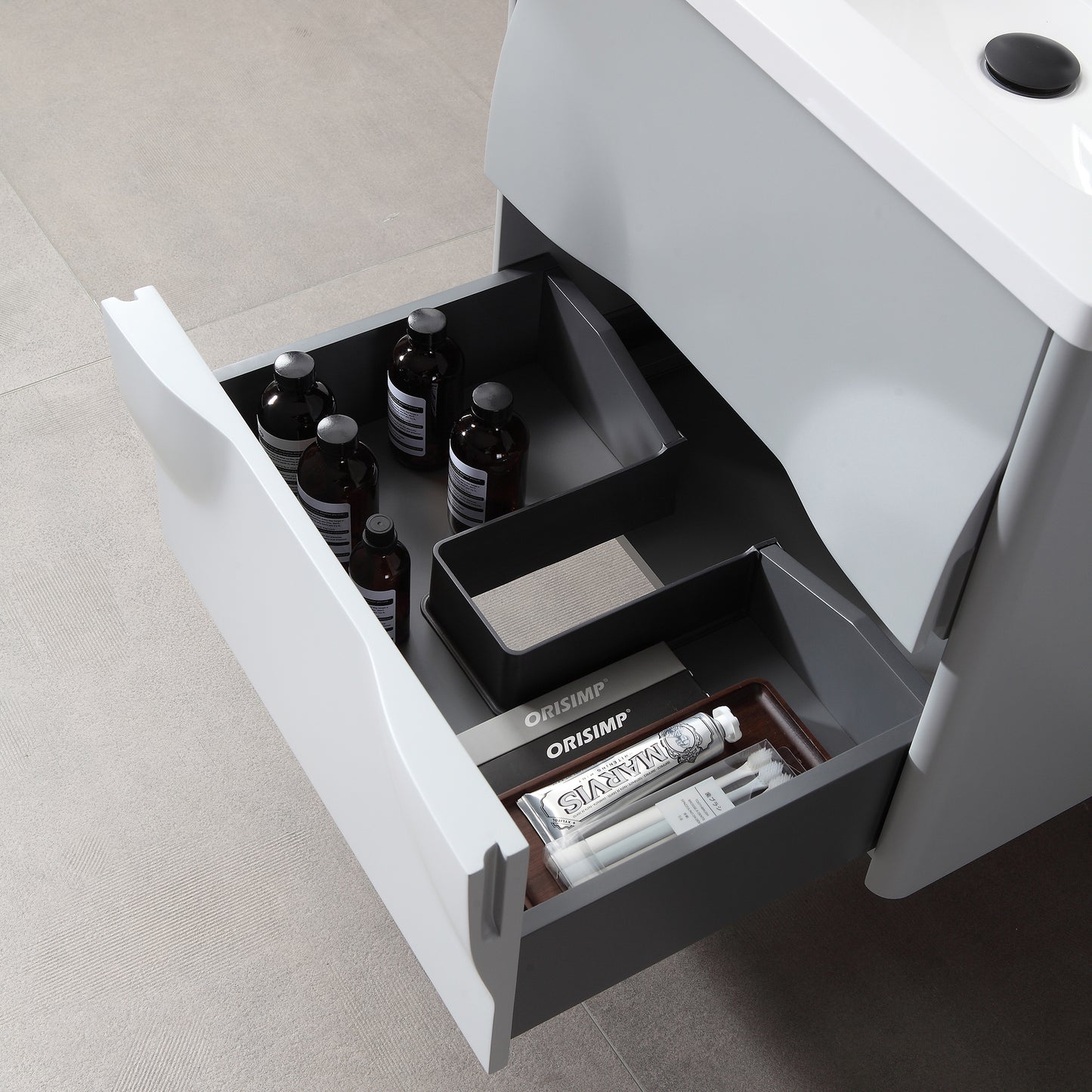 Colmar 24" Wall Mounted Bathroom Vanity with Reinforced Acrylic Integrated Sink Top