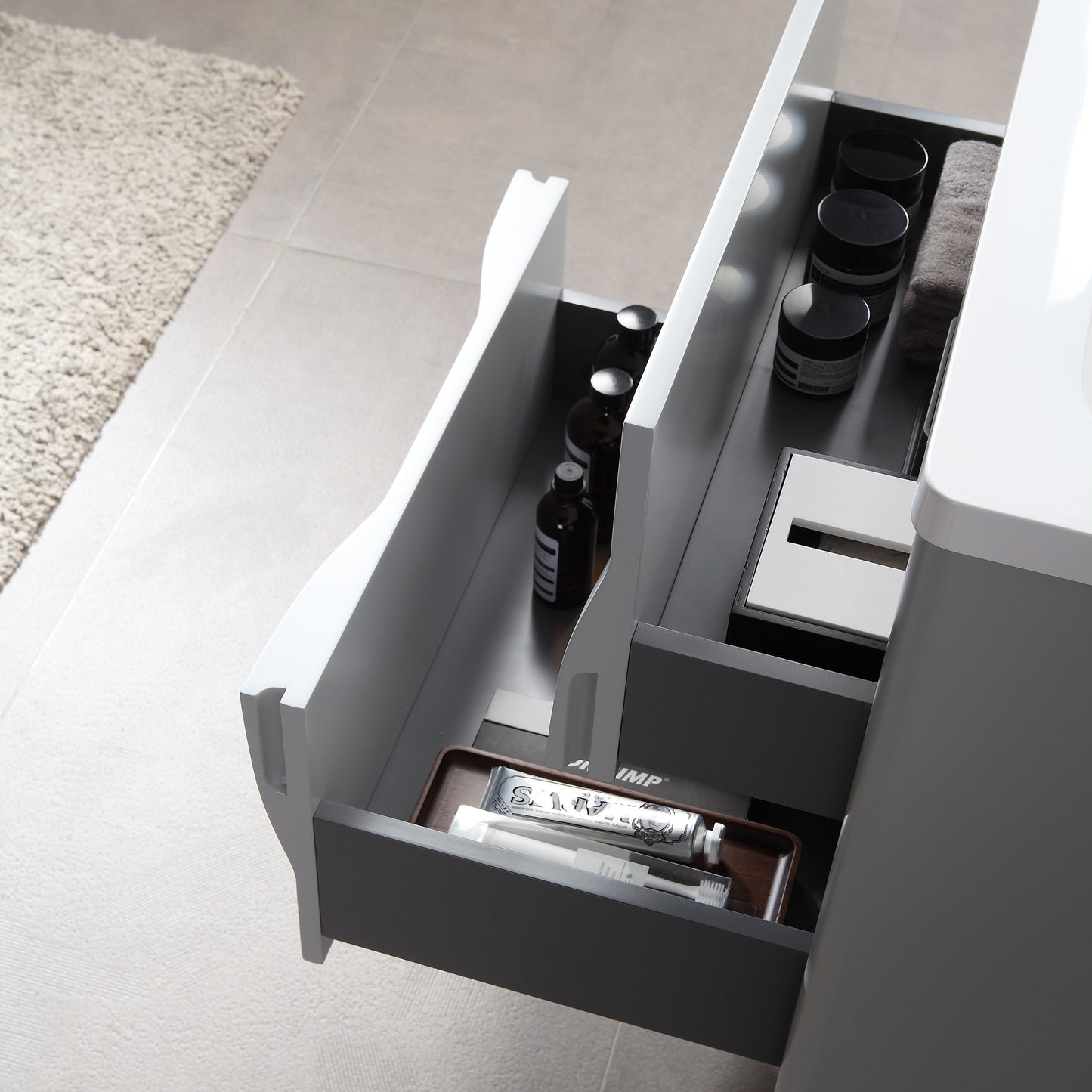 Colmar 24" Wall Mounted Bathroom Vanity with Reinforced Acrylic Integrated Sink Top
