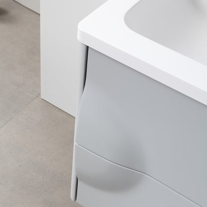 Colmar 24" Wall Mounted Bathroom Vanity with Reinforced Acrylic Integrated Sink Top