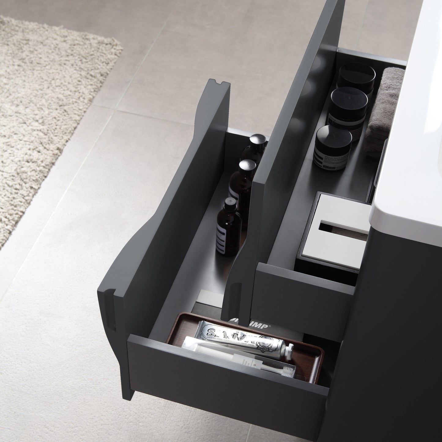 Colmar 24" Wall Mounted Bathroom Vanity with Reinforced Acrylic Integrated Sink Top