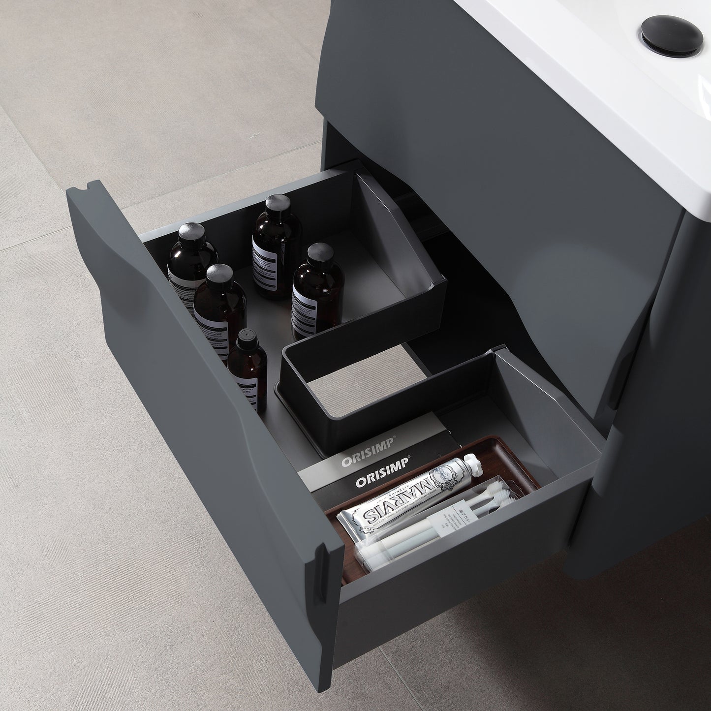 Colmar 24" Wall Mounted Bathroom Vanity with Reinforced Acrylic Integrated Sink Top