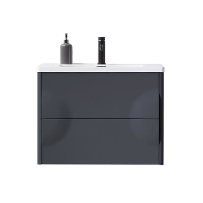 Colmar 30" Wall Mounted Bathroom Vanity with Reinforced Acrylic Integrated Sink Top