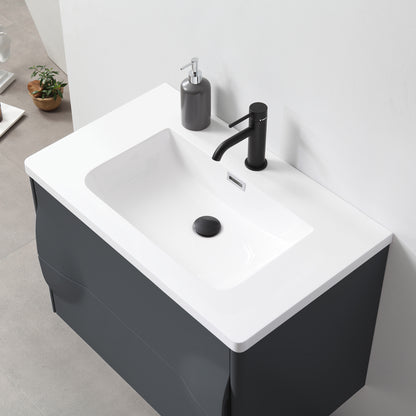 Colmar 30" Wall Mounted Bathroom Vanity with Reinforced Acrylic Integrated Sink Top