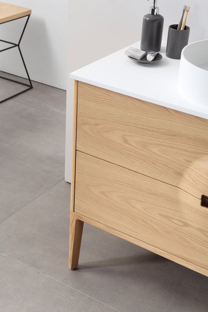 Colmar 48" Freestanding Bathroom Vanity with Premium Grade ATH Matte Solid Surface Top and Vessel Sink