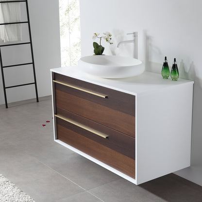 Goreme 42" Wall Mounted Bathroom Vanity with Premium Grade ATH Matte Solid Surface Top and Vessel Sink