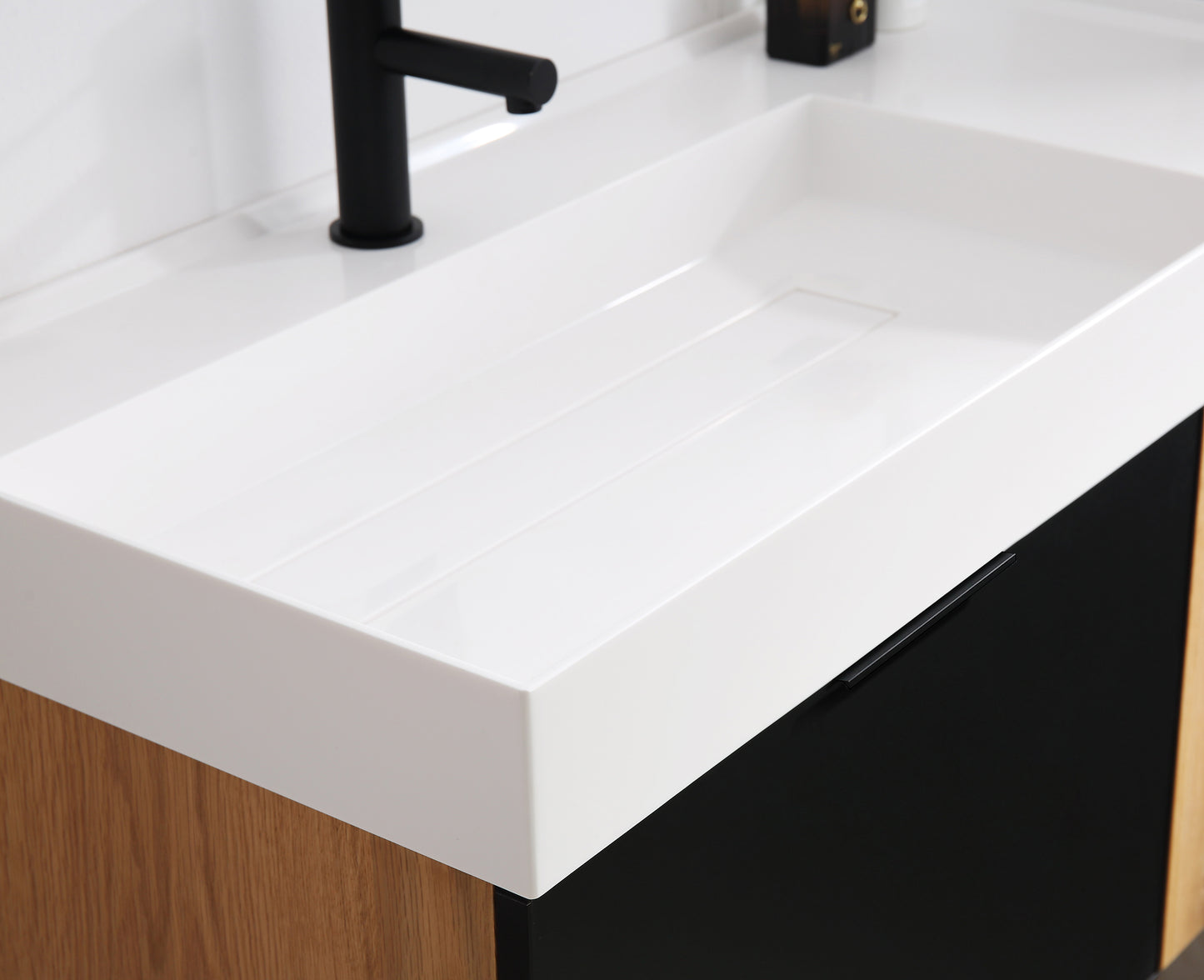 Lugano 42" Wall Mounted Bathroom Vanity with Reinforced Acrylic Integrated Sink Top