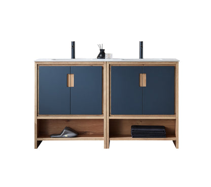 Lyon 60 inch freestanding bathroom vanity in Black of Night