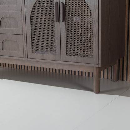 Nara 72" Freestanding Bathroom Vanity with Pure White Quartz Top and Ceramic Undermount Sinks