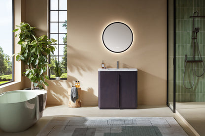 Bathroom Vanity, Espresso Oak, Parma 36 inch, Pure White Quartz Top