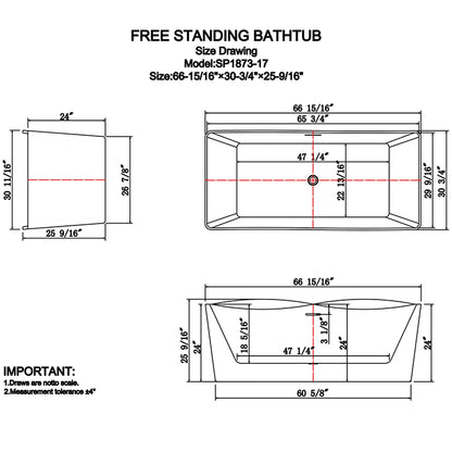 Riley 67" Freestanding Bathtub