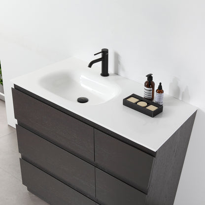 Rothenburg 42" Freestanding Bathroom Vanity with Premium Grade ATH Matte Solid Surface Integrated Sink Top