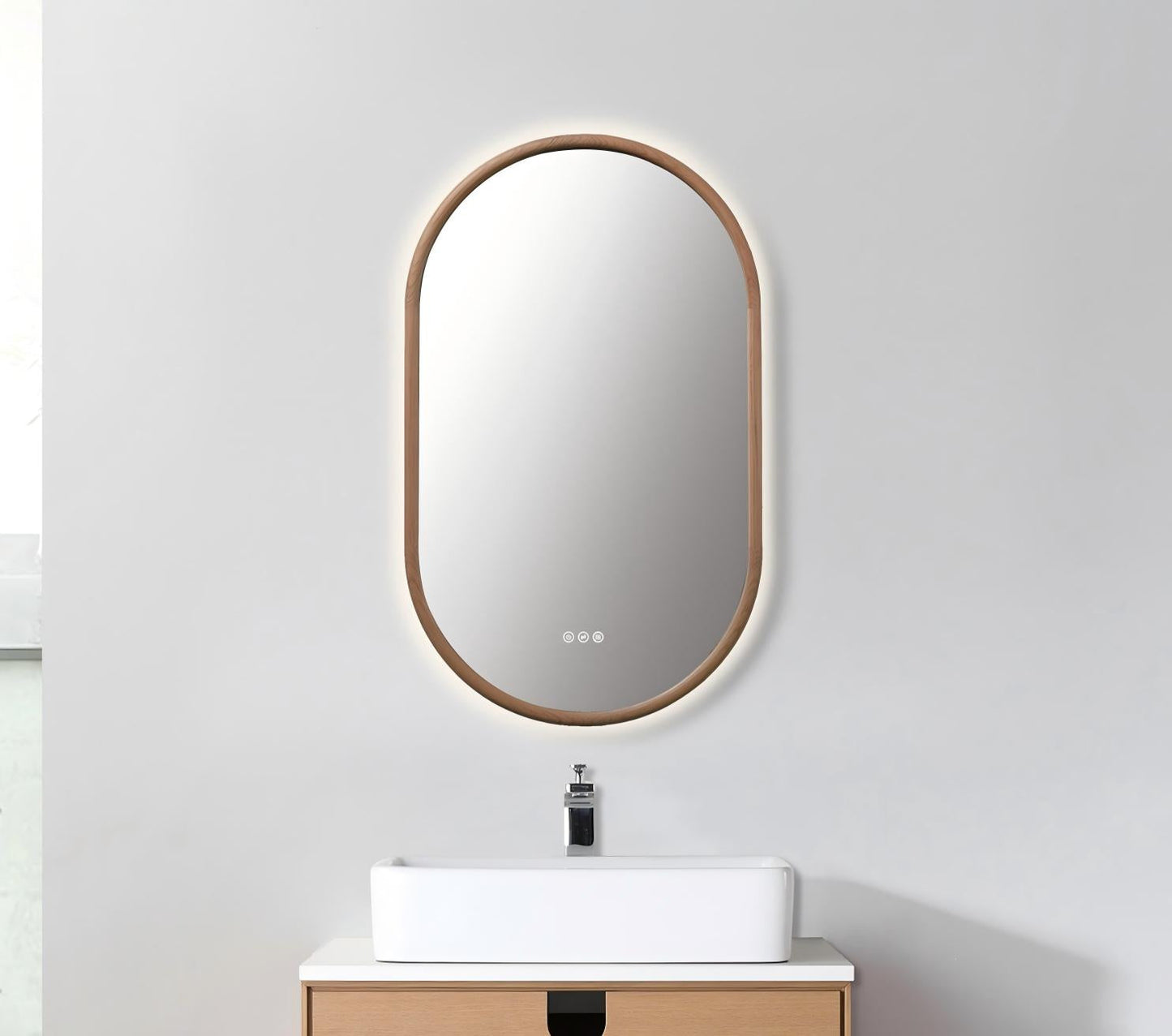 Zen Mirror 24" / Whitewash Oak / LED