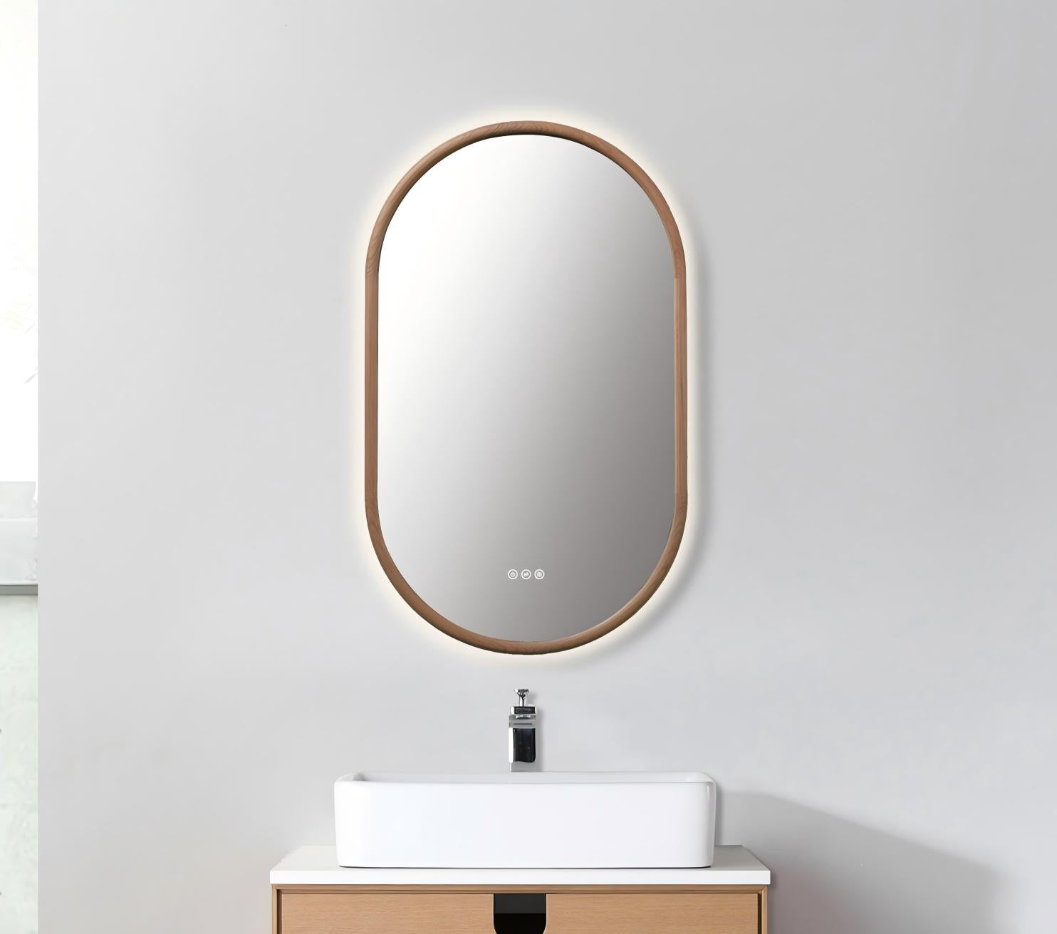 Zen Mirror 24" / Whitewash Oak / LED